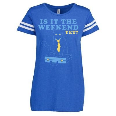 Is It The Weekend Yet Funny Cat Enza Ladies Jersey Football T-Shirt