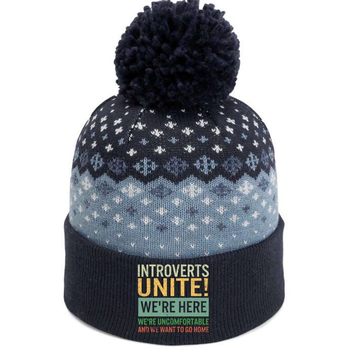 Introvert Introverts Unite Here Uncomfortable Want Go Home The Baniff Cuffed Pom Beanie