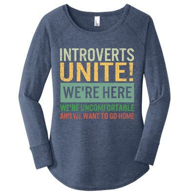 Introvert Introverts Unite Here Uncomfortable Want Go Home Women's Perfect Tri Tunic Long Sleeve Shirt