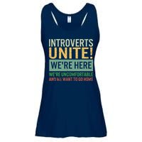 Introvert Introverts Unite Here Uncomfortable Want Go Home Ladies Essential Flowy Tank