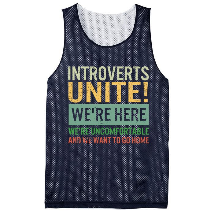 Introvert Introverts Unite Here Uncomfortable Want Go Home Mesh Reversible Basketball Jersey Tank