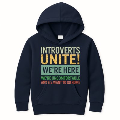 Introvert Introverts Unite Here Uncomfortable Want Go Home Kids Hoodie