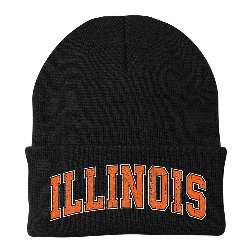 Illinois Il Vintage Athletic Sports Style Beanie