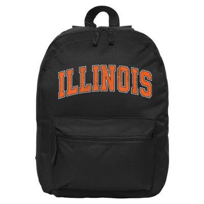 Illinois Il Vintage Athletic Sports Style 16 in Basic Backpack