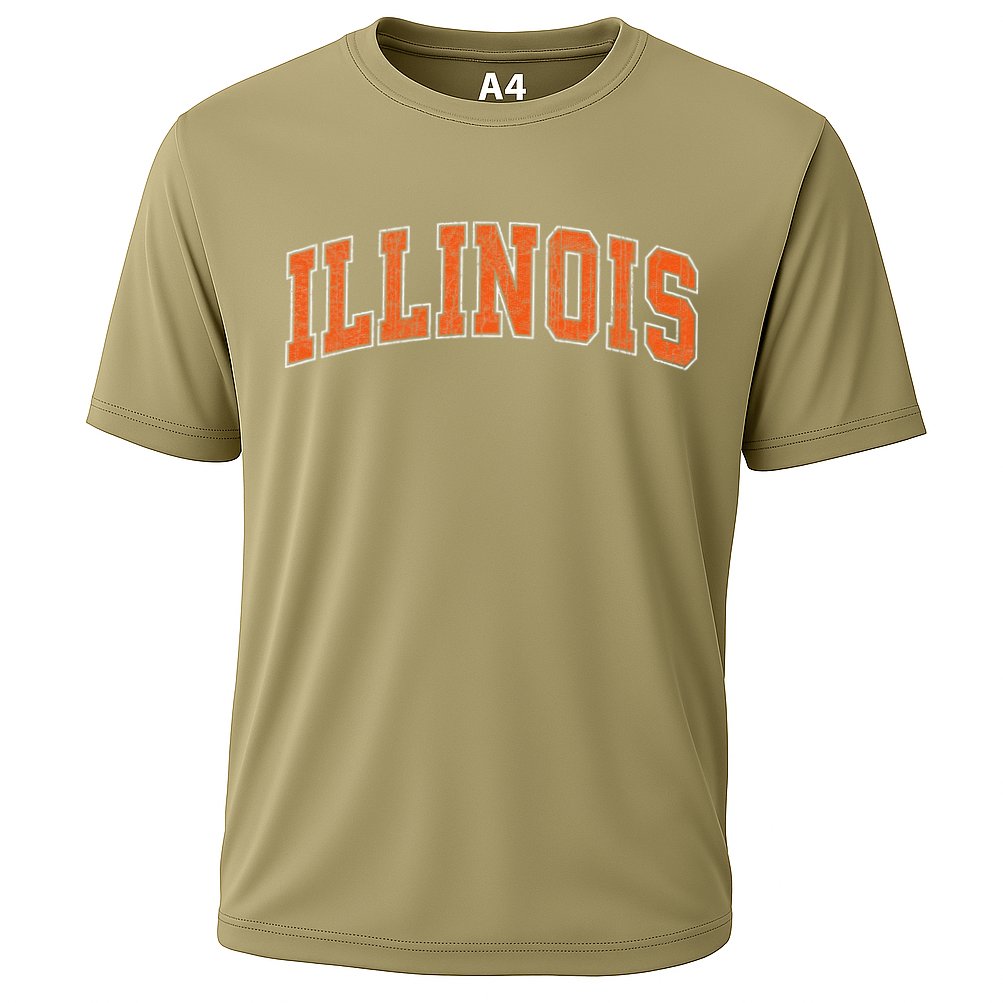 Illinois Il Vintage Athletic Sports Style Cooling Performance Crew T-Shirt