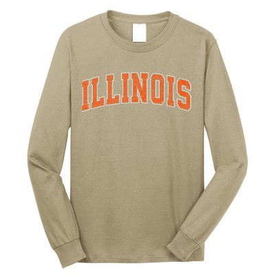 Illinois Il Vintage Athletic Sports Style Long Sleeve Shirt