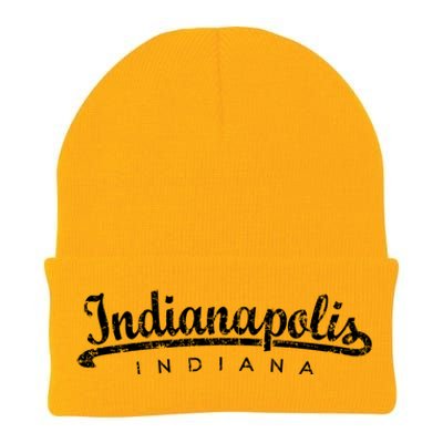 Indianapolis Indiana (Vintage Black) Indianapolis Gift Knit Cap Winter Beanie