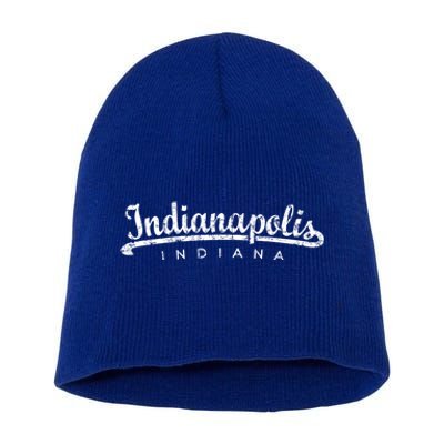 Indianapolis Indiana (Vintage Black) Indianapolis Gift Short Acrylic Beanie