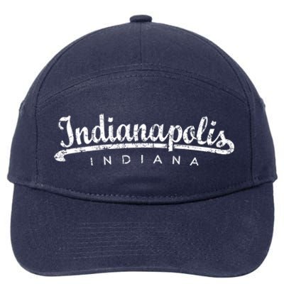 Indianapolis Indiana (Vintage Black) Indianapolis Gift 7-Panel Snapback Hat