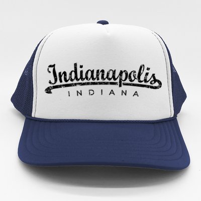 Indianapolis Indiana (Vintage Black) Indianapolis Gift Trucker Hat