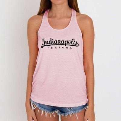 Indianapolis Indiana (Vintage Black) Indianapolis Gift Women's Knotted Racerback Tank