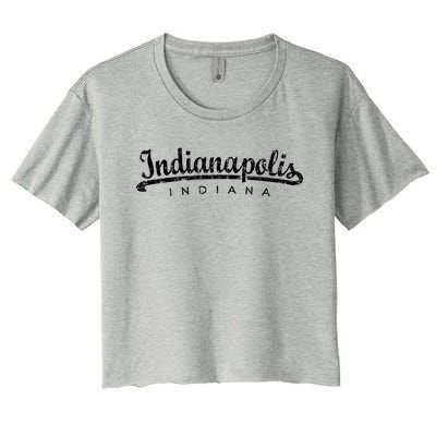 Indianapolis Indiana (Vintage Black) Indianapolis Gift Women's Crop Top Tee