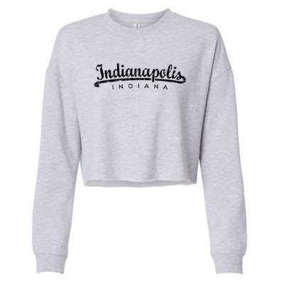 Indianapolis Indiana (Vintage Black) Indianapolis Gift Cropped Pullover Crew