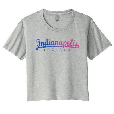 Indianapolis Indiana (Vintage Gray) Indianapolis Gift Women's Crop Top Tee