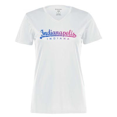 Indianapolis Indiana (Vintage Gray) Indianapolis Gift Women's Momentum V-Neck T-Shirt