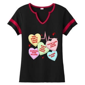 Invisible Illness Valentine Chronic Illness Awareness Pots Ladies Halftime Notch Neck Tee