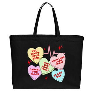 Invisible Illness Valentine Chronic Illness Awareness Pots Cotton Canvas Jumbo Tote