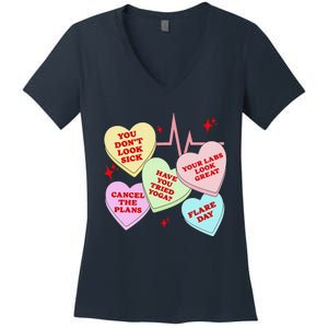 Invisible Illness Valentine Chronic Illness Awareness Pots Women's V-Neck T-Shirt