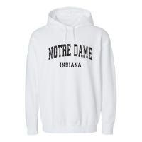 Indiana In Vintage Athletic Sports Design Garment-Dyed Fleece Hoodie