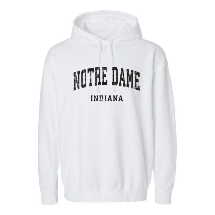 Indiana In Vintage Athletic Sports Design Garment-Dyed Fleece Hoodie