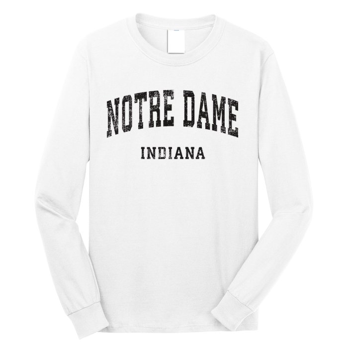 Indiana In Vintage Athletic Sports Design Long Sleeve Shirt