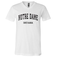 Indiana In Vintage Athletic Sports Design V-Neck T-Shirt