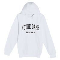 Indiana In Vintage Athletic Sports Design Premium Pullover Hoodie