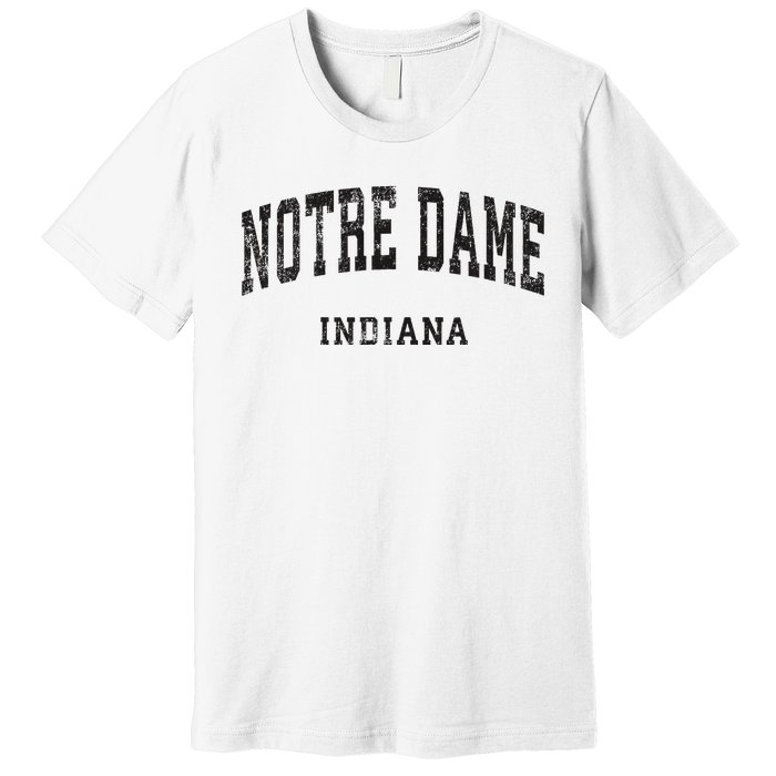 Indiana In Vintage Athletic Sports Design Premium T-Shirt