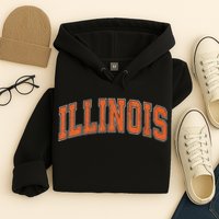 Illinois Il Vintage Athletic Sports Design Style Hoodie