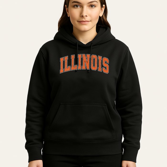 Illinois Il Vintage Athletic Sports Design Style Hoodie