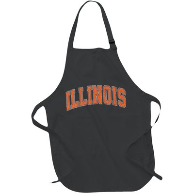 Illinois Il Vintage Athletic Sports Design Style Apron