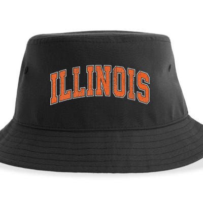 Illinois Il Vintage Athletic Sports Design Style Sustainable Bucket Hat