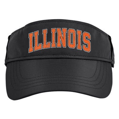 Illinois Il Vintage Athletic Sports Design Style Adult Drive Performance Visor