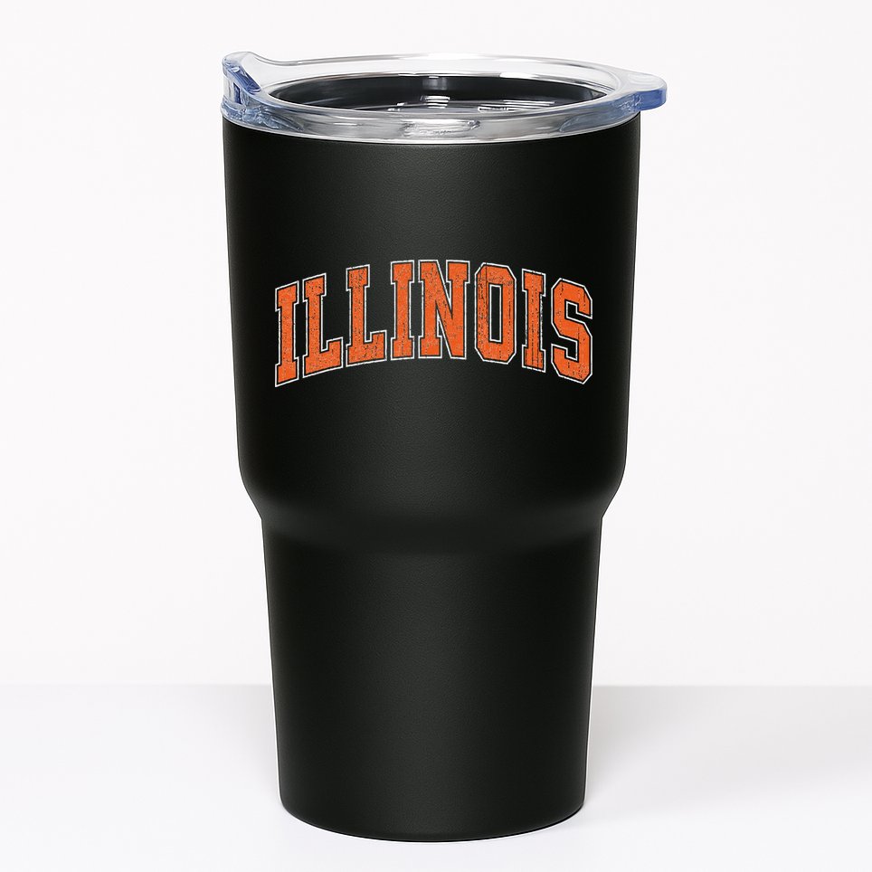 Illinois Il Vintage Athletic Sports Design Style Tumbler