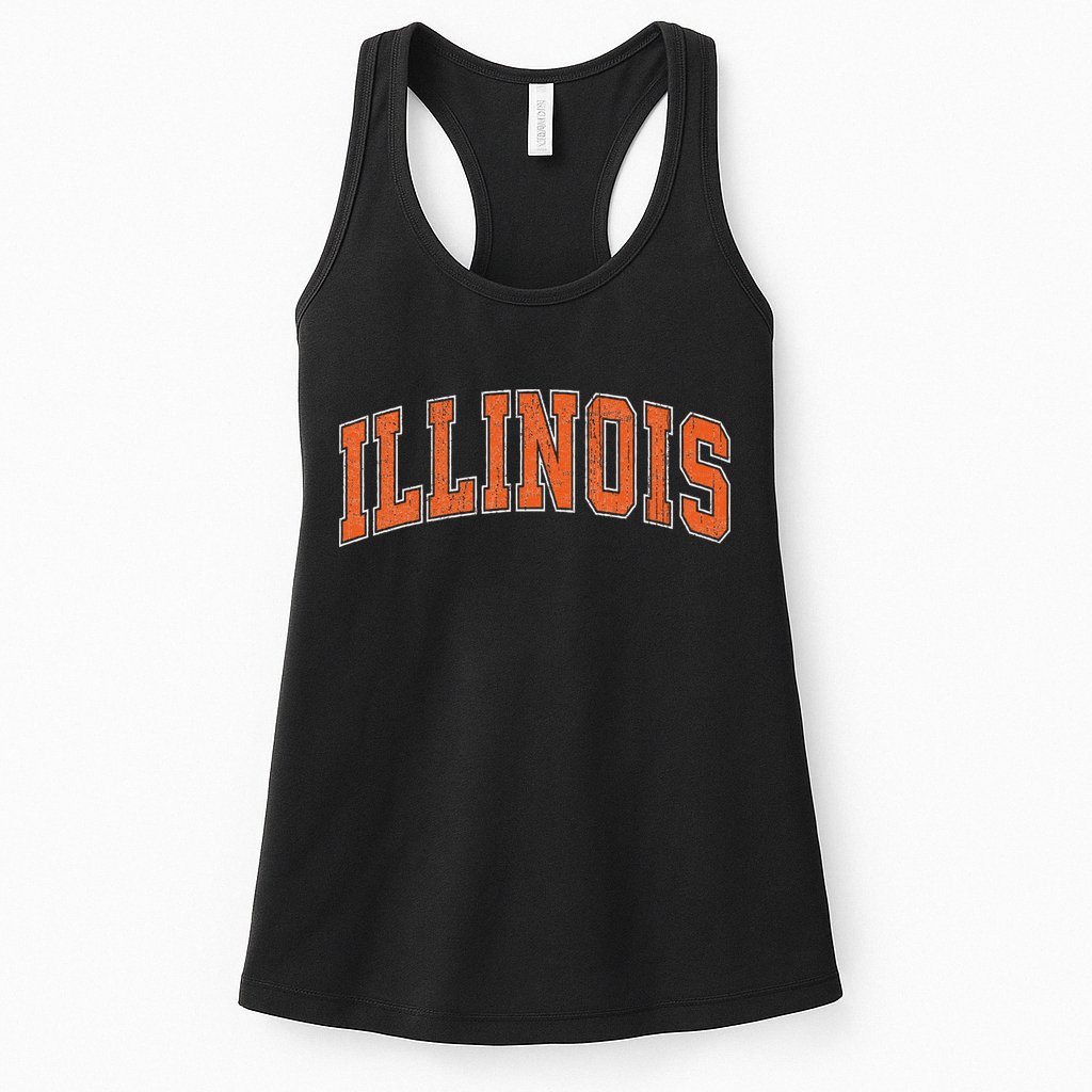 Illinois Il Vintage Athletic Sports Design Style Womens Tank Top