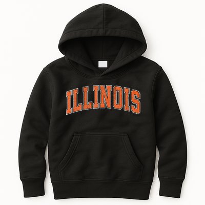 Illinois Il Vintage Athletic Sports Design Style Kids Hoodie