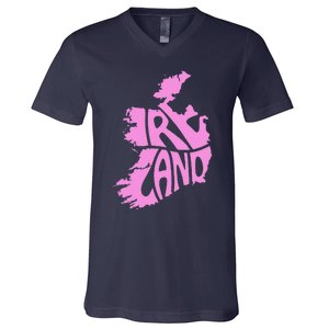 Ireland Irish Vacation Travel St Patrick's Day Pink Women's V-Neck T-Shirt