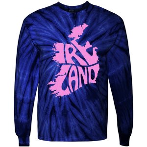 Ireland Irish Vacation Travel St Patrick's Day Pink Women's Tie-Dye Long Sleeve Shirt