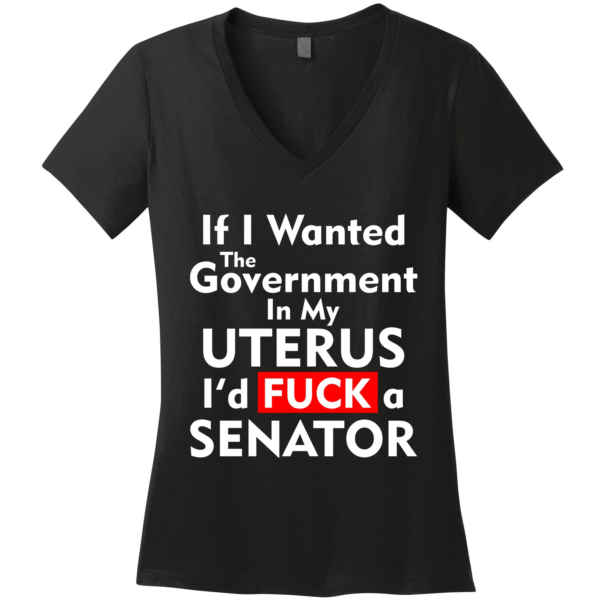 If I Wanted The Government In My Uterus I'd F A Senator Pro Choice Women's V-Neck T-Shirt