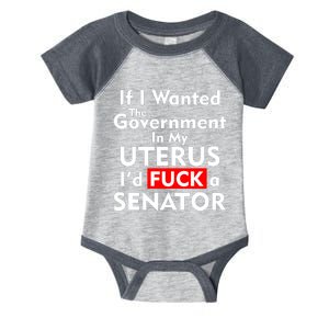 If I Wanted The Government In My Uterus I'd F A Senator Pro Choice Infant Baby Jersey Bodysuit