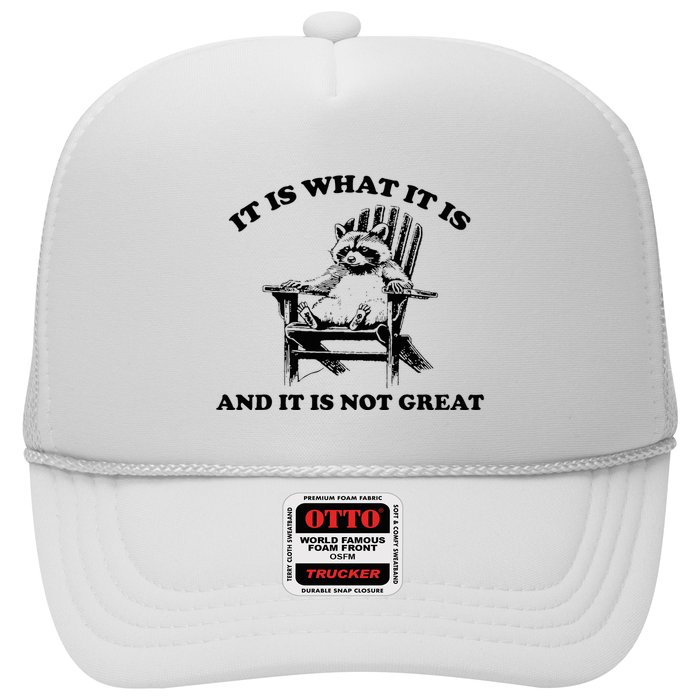 It Is What It Is And It Is Not Great Raccoon Trucker Hat