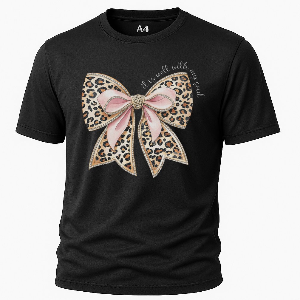 It Is Well With My Soul Inspired Faith Bible Bow Christian Cooling Performance Crew T-Shirt
