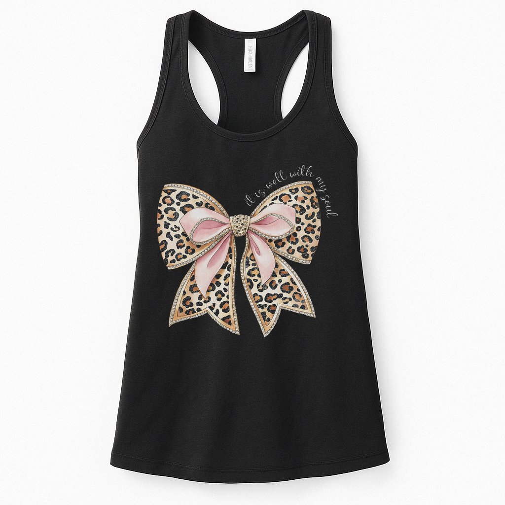 It Is Well With My Soul Inspired Faith Bible Bow Christian Womens Tank Top