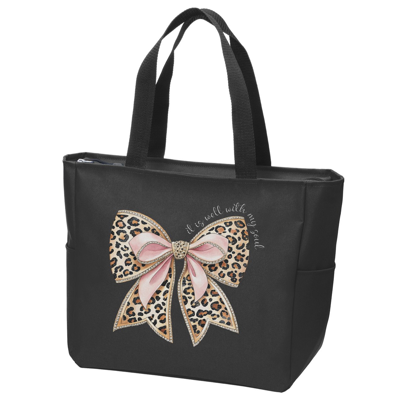 It Is Well With My Soul Inspired Faith Bible Bow Christian Zip Tote Bag