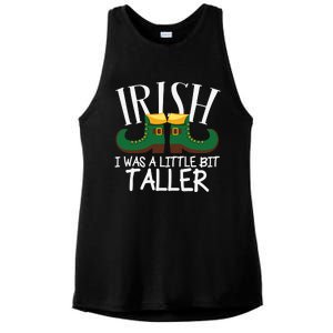 Irish I Was A Little Bit Taller Funny Patricks Day Ladies PosiCharge Tri-Blend Wicking Tank