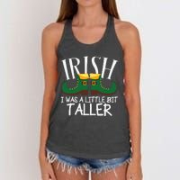 Irish I Was A Little Bit Taller Funny Patricks Day Women's Knotted Racerback Tank