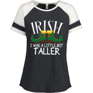 Irish I Was A Little Bit Taller Funny Patricks Day Enza Ladies Jersey Colorblock Tee