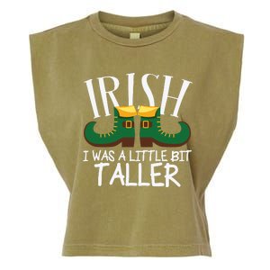 Irish I Was A Little Bit Taller Funny Patricks Day Garment-Dyed Women's Muscle Tee