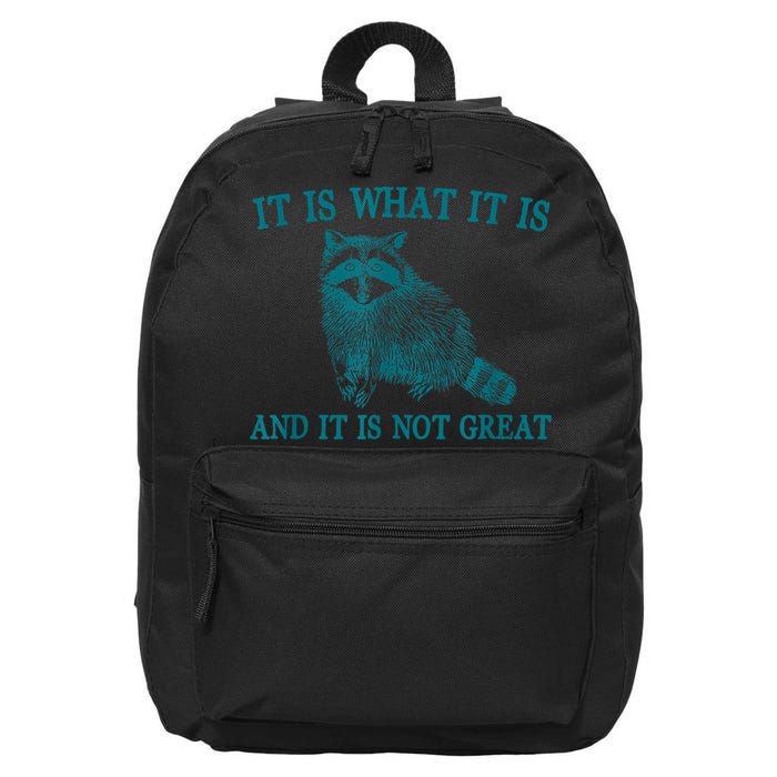 It Is What It Is And It Is Not Great Raccoon 16 in Basic Backpack