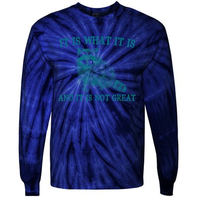 It Is What It Is And It Is Not Great Raccoon Tie-Dye Long Sleeve Shirt